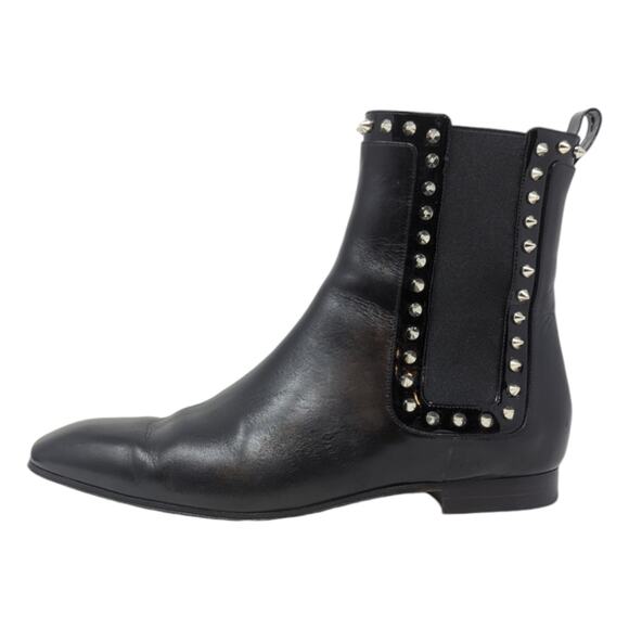 Christian Louboutin Marianne chelsea ankle boot bootie flat black leather 39.5 - Picture 1 of 12